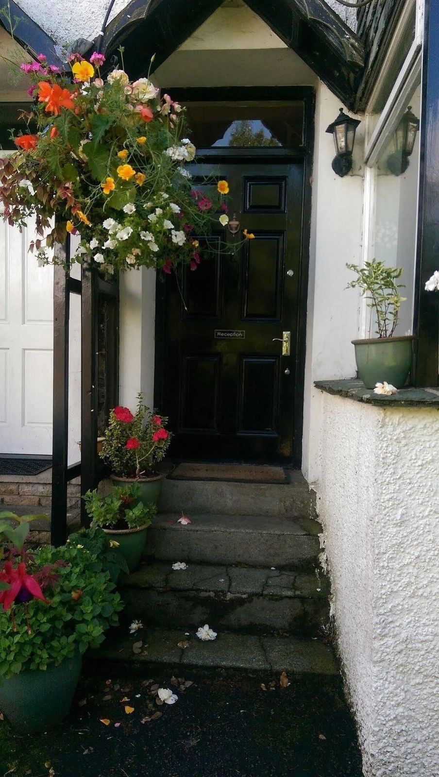 Reception door with flowers