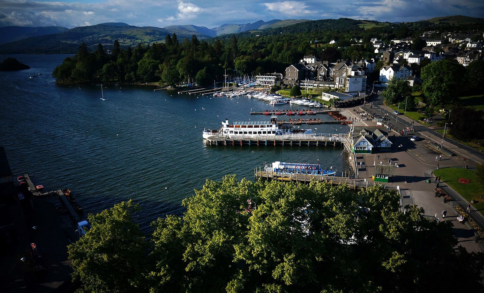 Bowness-on-Windermere and the lake from above